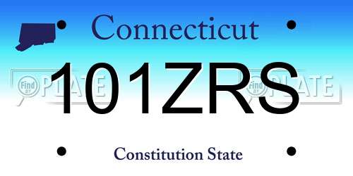 101ZRS Connecticut License Plate