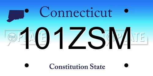 101ZSM Connecticut License Plate