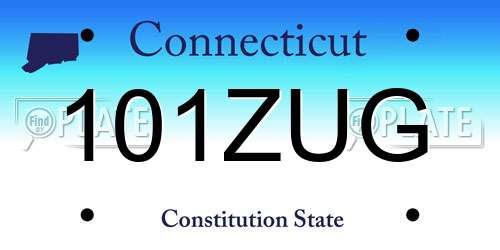 101ZUG Connecticut License Plate