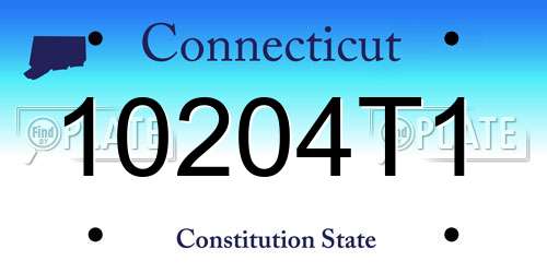 10204T1 Connecticut License Plate