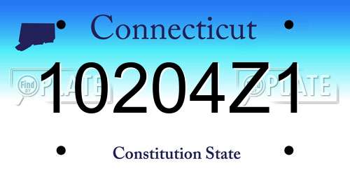 10204Z1 Connecticut License Plate