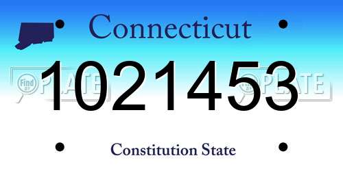 1021453 Connecticut License Plate
