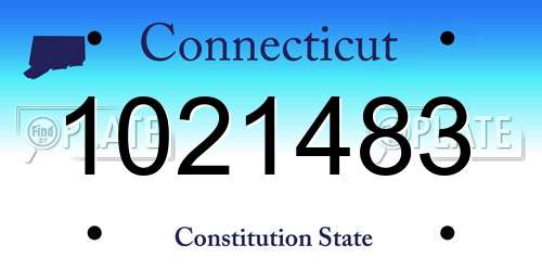 1021483 Connecticut License Plate