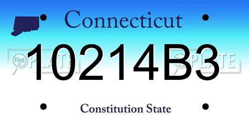 10214B3 Connecticut License Plate