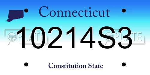 10214S3 Connecticut License Plate