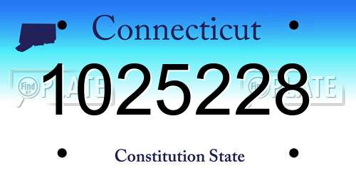 1025228 Connecticut License Plate