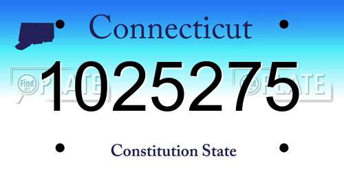 1025275 Connecticut License Plate