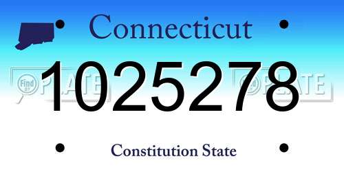 1025278 Connecticut License Plate