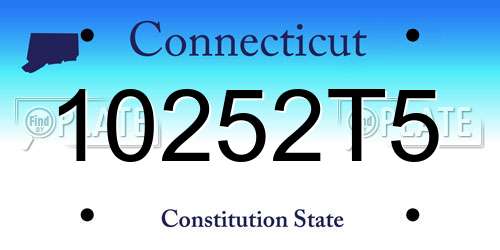 10252T5 Connecticut License Plate