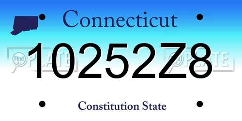 10252Z8 Connecticut License Plate