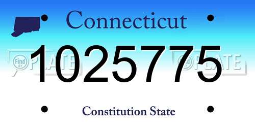 1025775 Connecticut License Plate