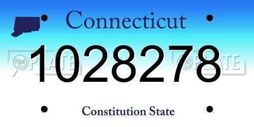 1028278 Connecticut License Plate