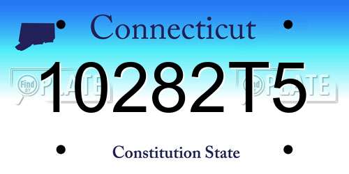 10282T5 Connecticut License Plate