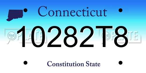 10282T8 Connecticut License Plate