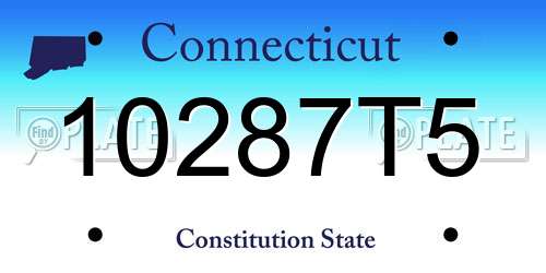 10287T5 Connecticut License Plate