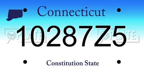 10287Z5 Connecticut License Plate