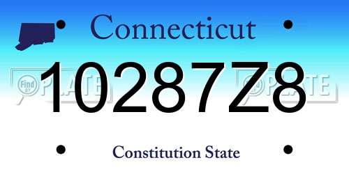 10287Z8 Connecticut License Plate