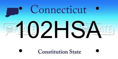 102HSA Connecticut License Plate