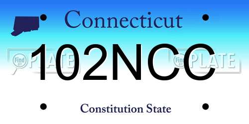 102NCC Connecticut License Plate