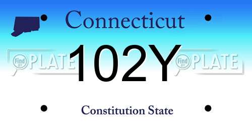 102Y Connecticut License Plate