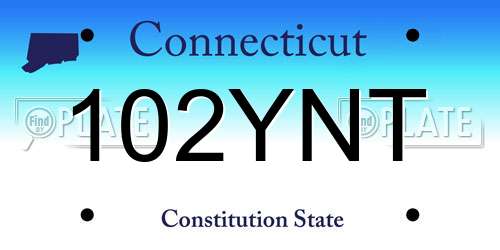 102YNT Connecticut License Plate