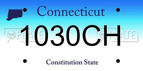 1030CH Connecticut License Plate