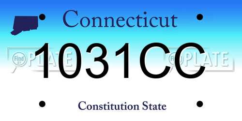 1031CC Connecticut License Plate