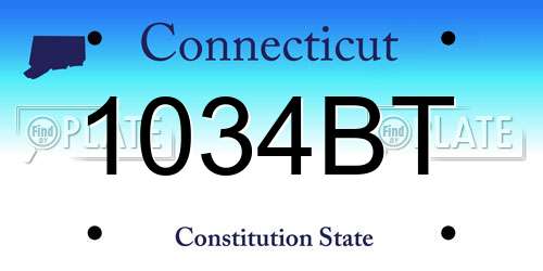 1034BT Connecticut License Plate