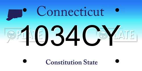 1034CY Connecticut License Plate
