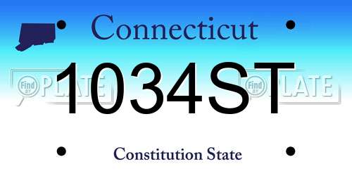 1034ST Connecticut License Plate