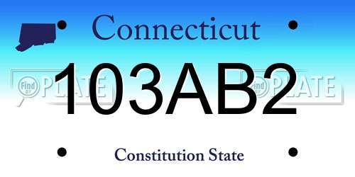 103AB2 Connecticut License Plate