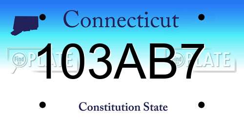 103AB7 Connecticut License Plate