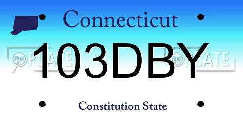 103DBY Connecticut License Plate