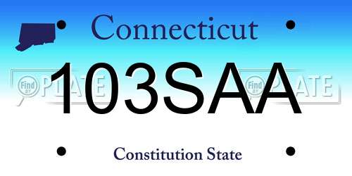 103SAA Connecticut License Plate