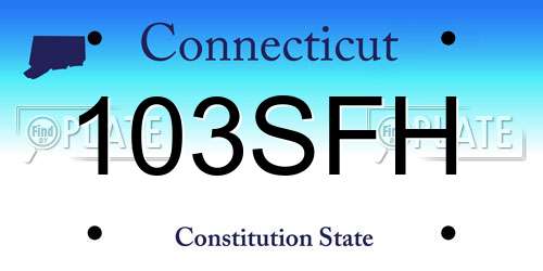 103SFH Connecticut License Plate