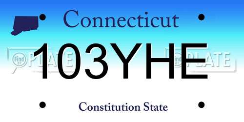 103YHE Connecticut License Plate