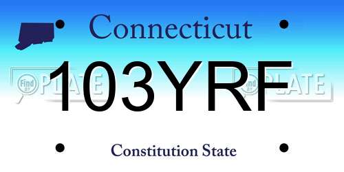 103YRF Connecticut License Plate