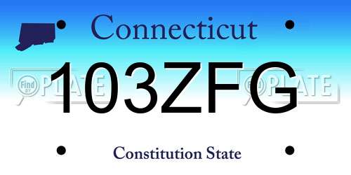 103ZFG Connecticut License Plate