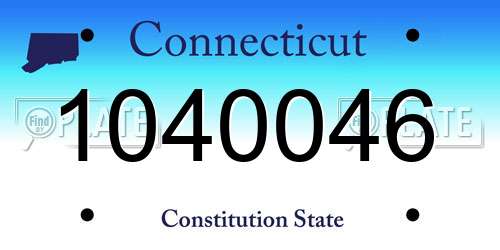 1040046 Connecticut License Plate