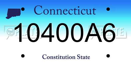 10400A6 Connecticut License Plate