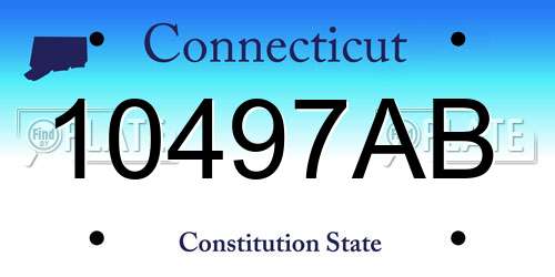 10497AB Connecticut License Plate