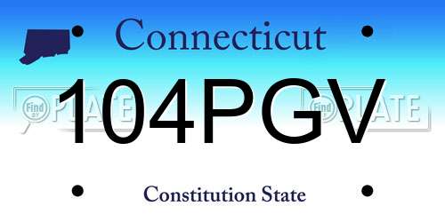 104PGV Connecticut License Plate