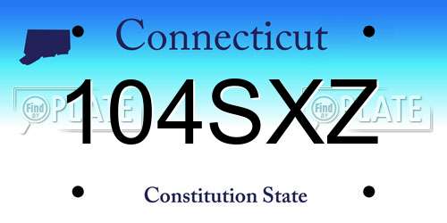 104SXZ Connecticut License Plate