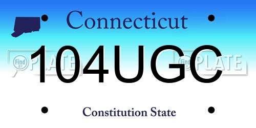 104UGC Connecticut License Plate