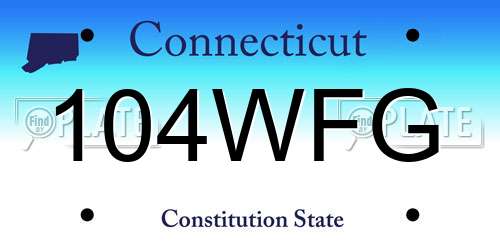 104WFG Connecticut License Plate