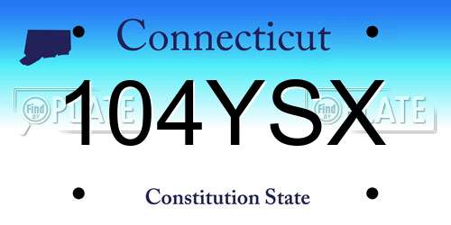 104YSX Connecticut License Plate
