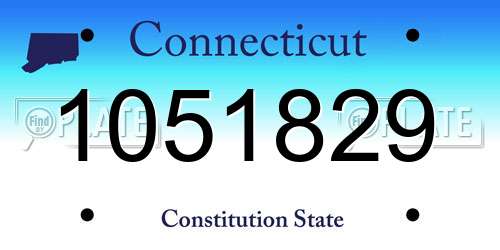 1051829 Connecticut License Plate