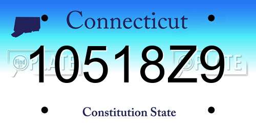 10518Z9 Connecticut License Plate