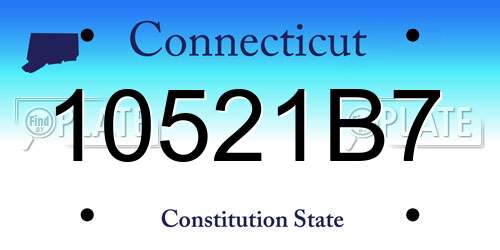10521B7 Connecticut License Plate