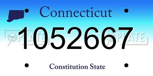 1052667 Connecticut License Plate